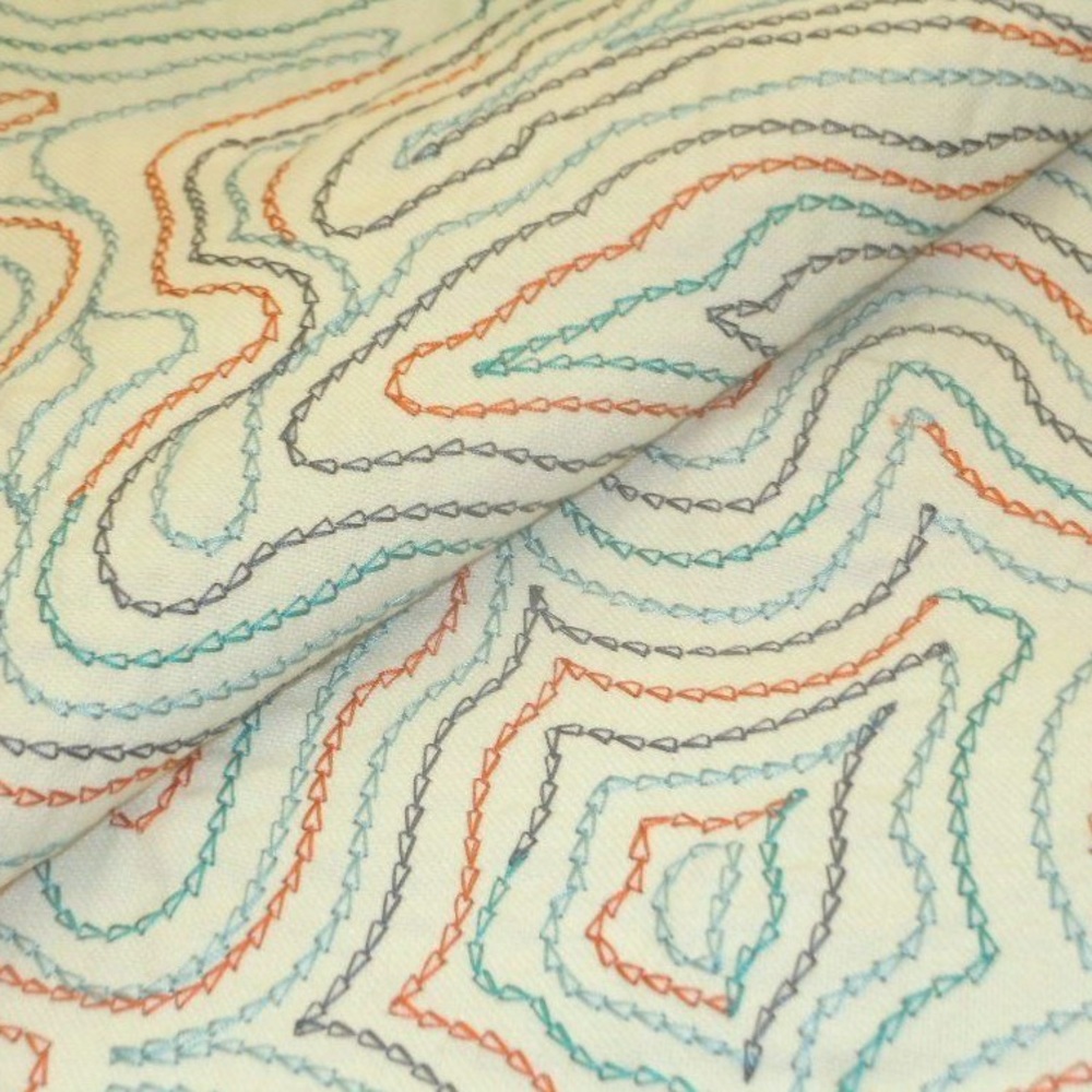 Happy Trails Horizon Embroidered Fabric